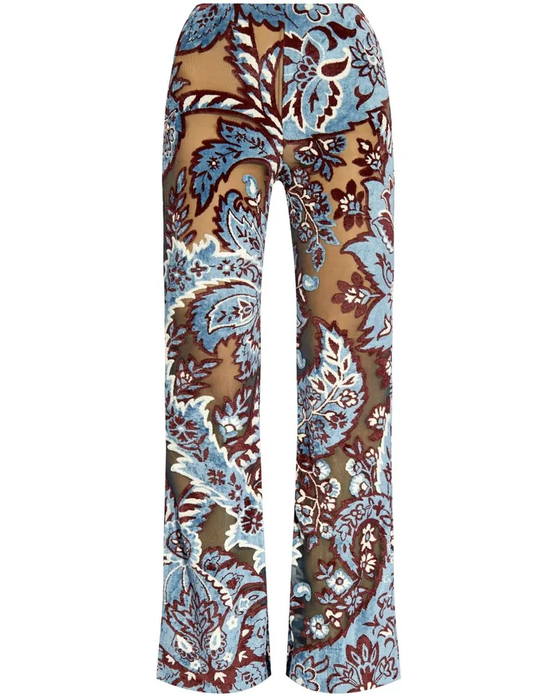 Etro Hose mit Blumenmuster - Blau Blau