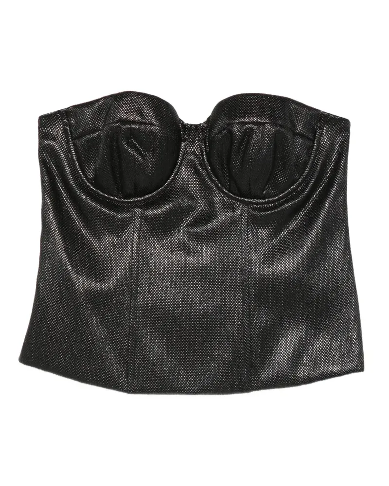 Federica Tosi metallic-finish strapless top - Schwarz Schwarz