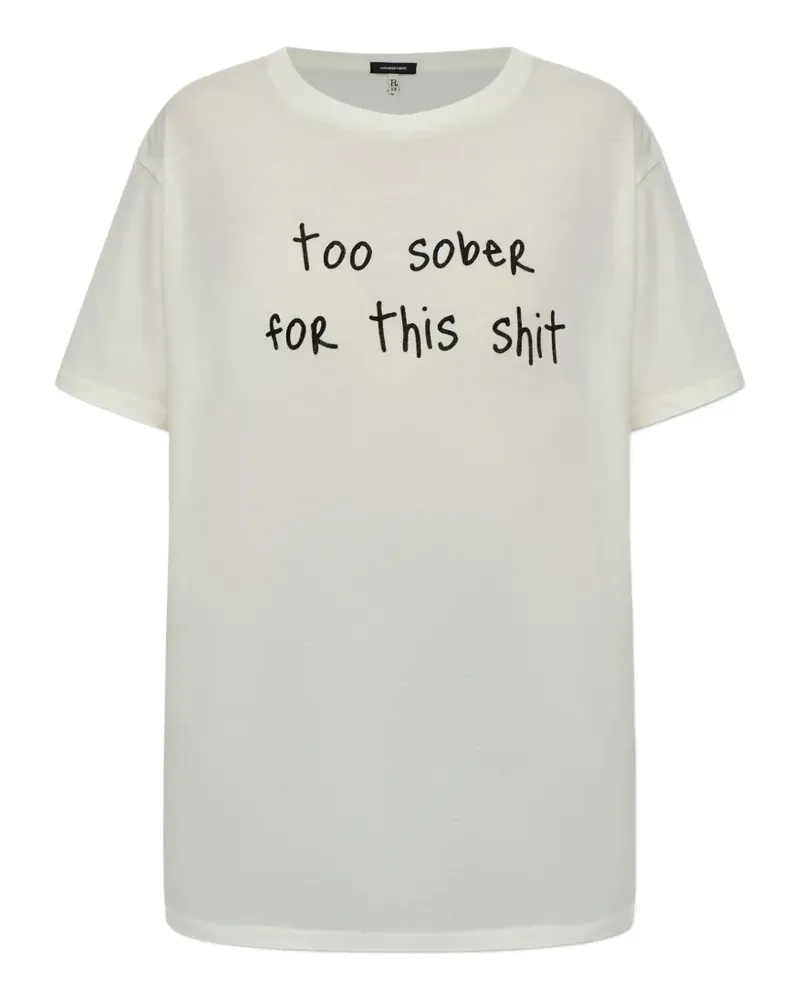R13 text-print T-shirt - Weiß Weiß
