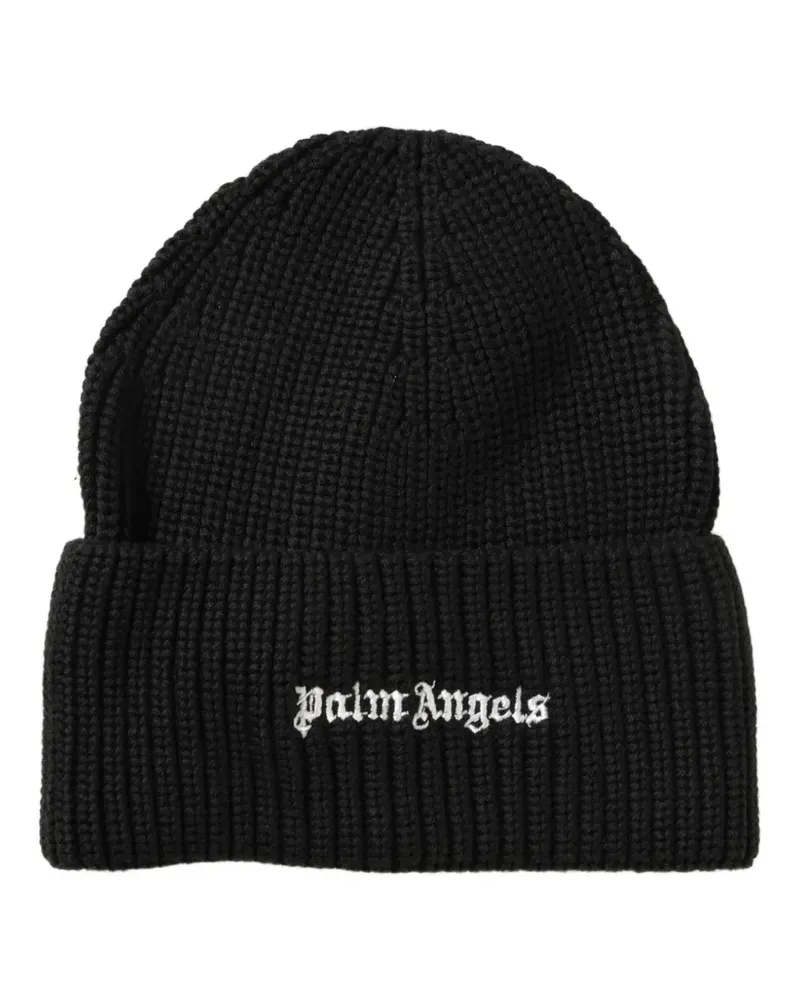 Palm Angels Beanie mit Logo-Stickerei - Schwarz Schwarz