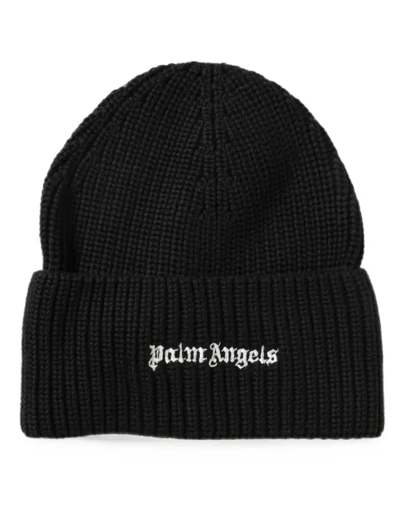 Palm Angels Beanie mit Logo-Stickerei - Schwarz Schwarz
