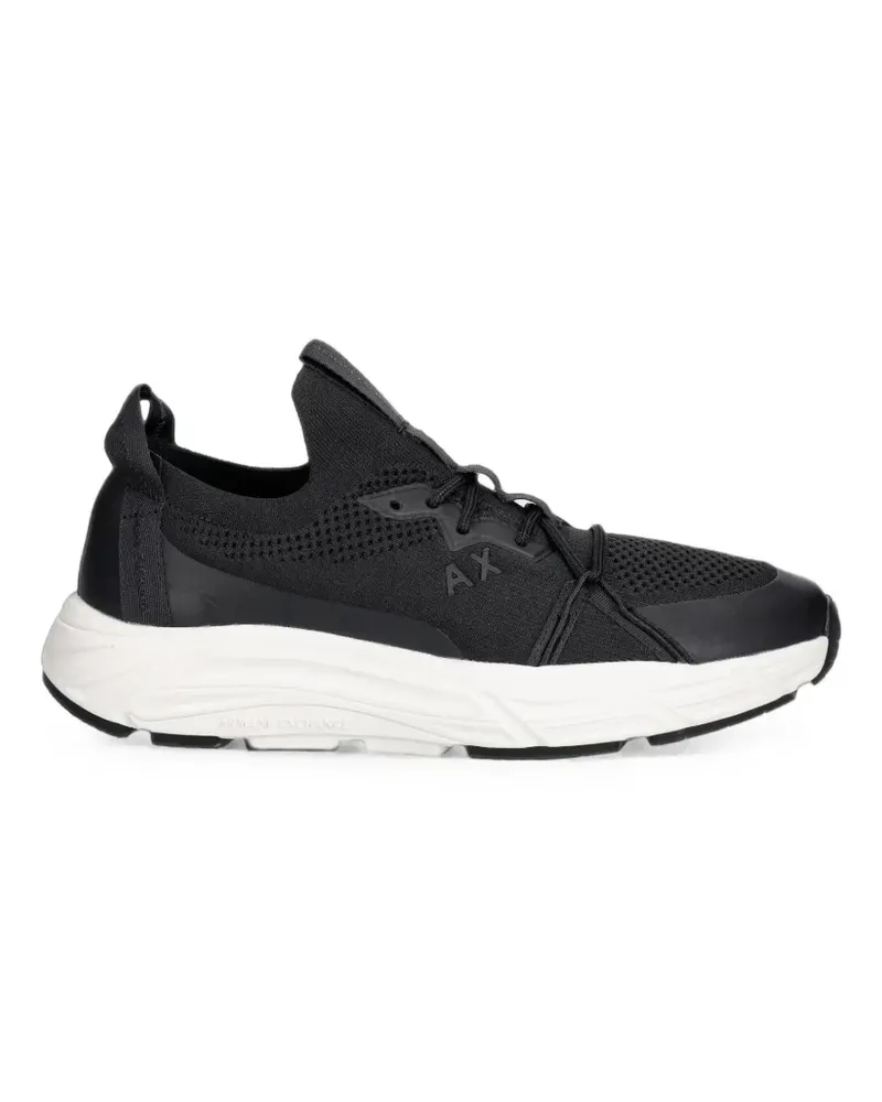 Armani Exchange Mesh-Sneakers mit Logo-Print - Schwarz Schwarz