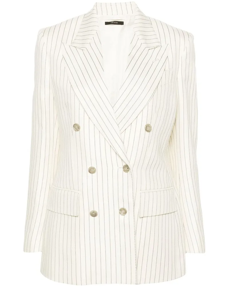 Tom Ford Doppelreihiger Blazer mit Streifen - Nude Nude