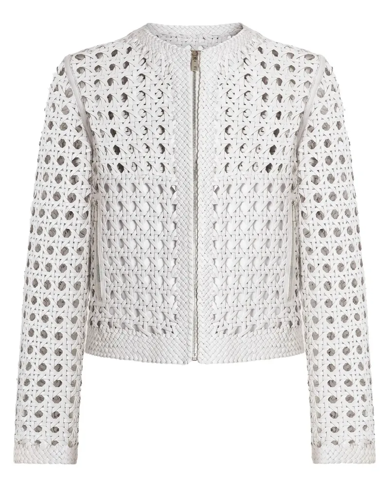Dolce & Gabbana Jacke aus gewebtem Nappaleder - Weiß Weiß