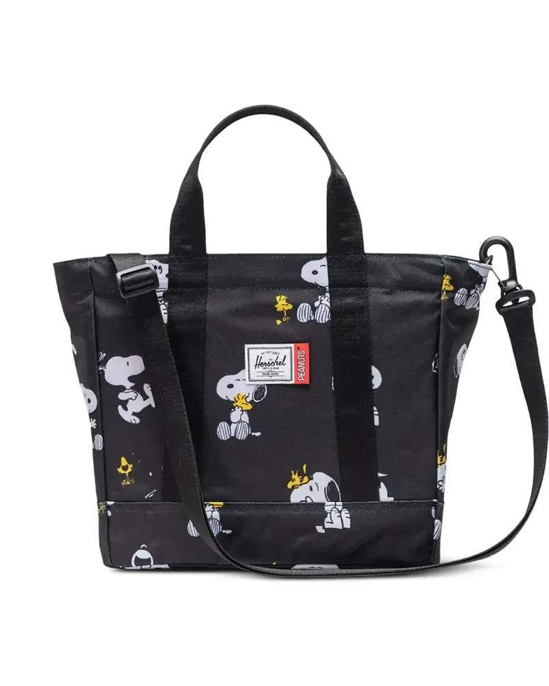 Herschel Supply Co. x Peanuts® small Snoopy and Woodstock graphic-print tote bag - Schwarz Schwarz