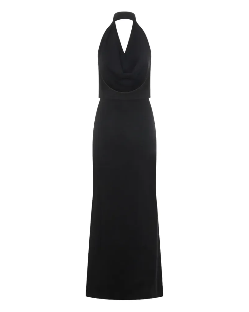Aya Muse halterneck cowl dress - Schwarz Schwarz