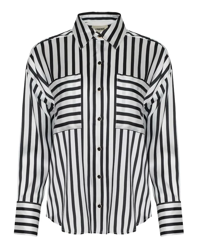 L'Agence Eliora striped shirt - Schwarz Schwarz
