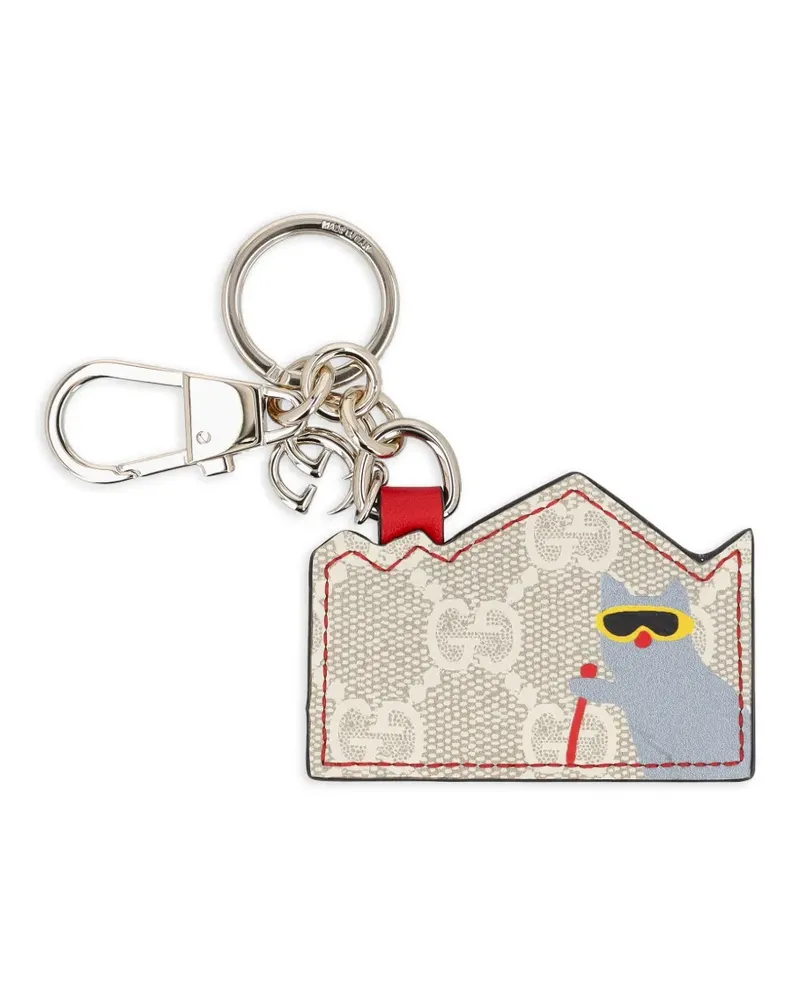 Gucci printed-charm keyring - Nude Nude