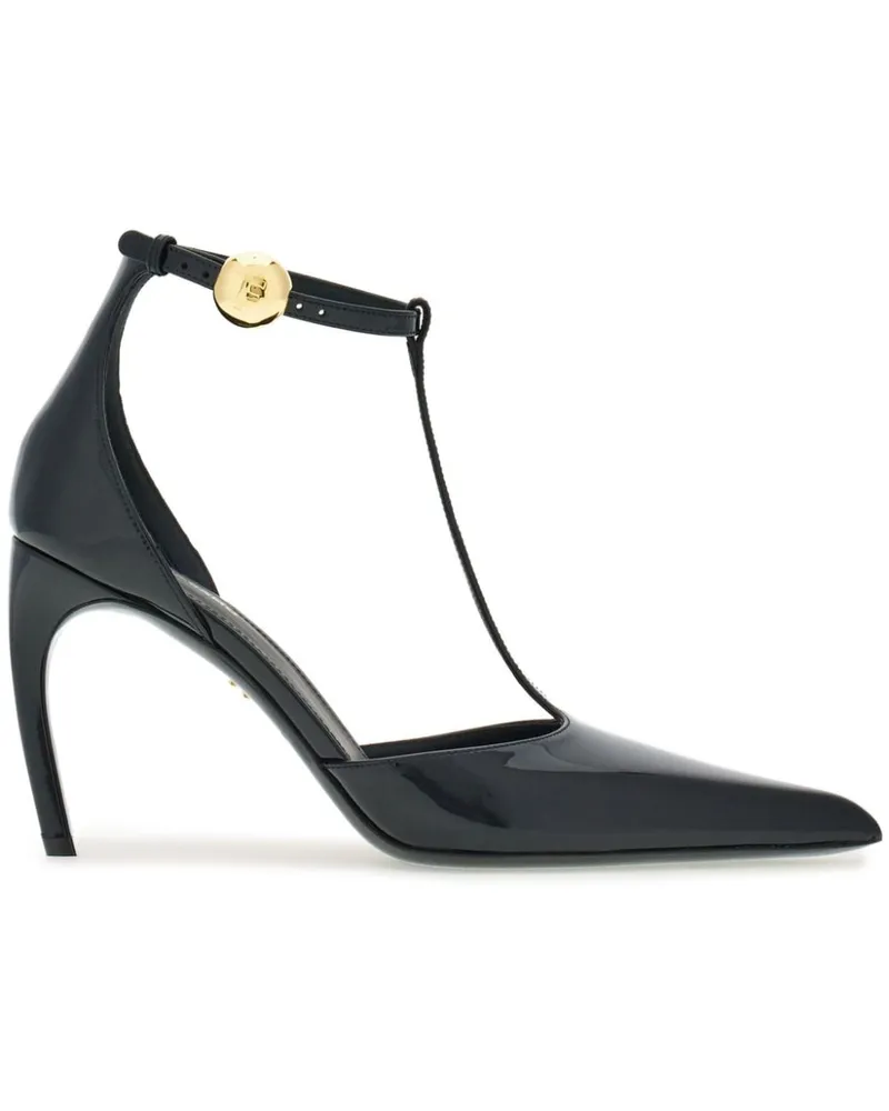 Ferragamo Lackleder-Pumps mit T-Riemen 85mm - Schwarz Schwarz