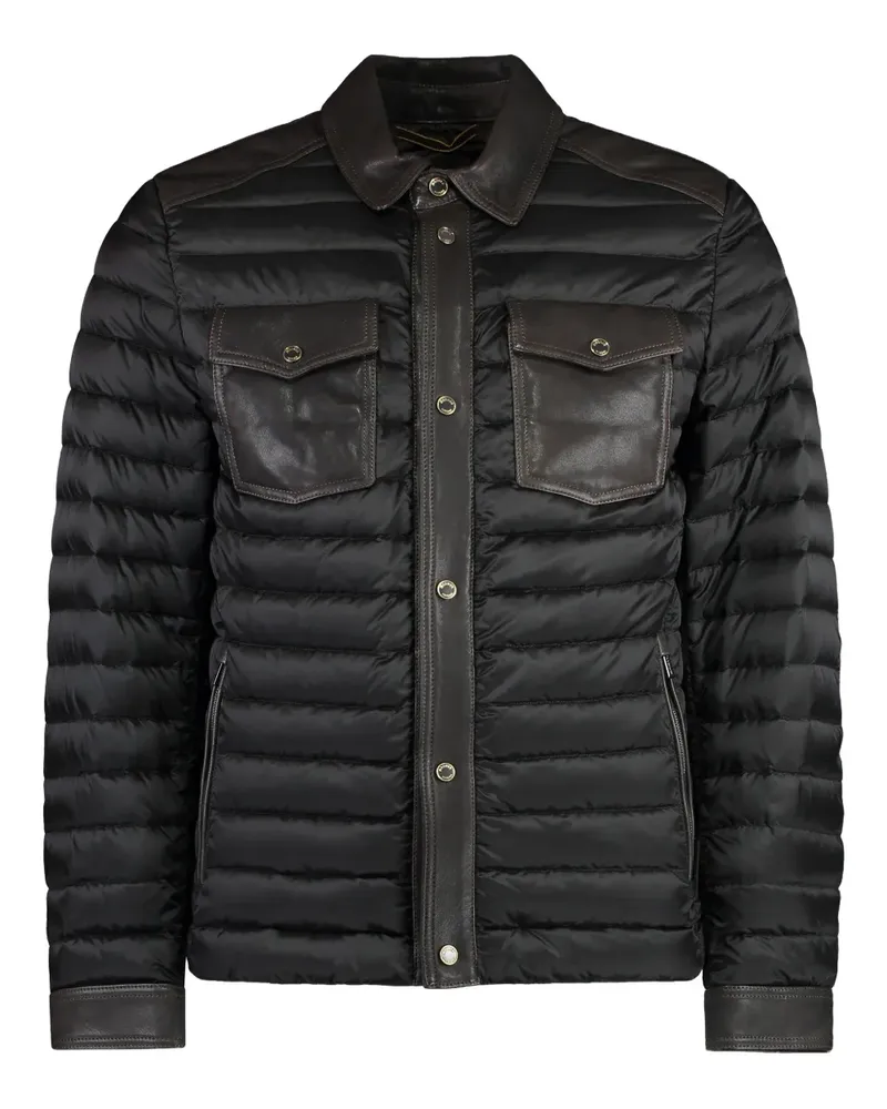 MOORER Wattierte Crespi Jacke - Schwarz Schwarz