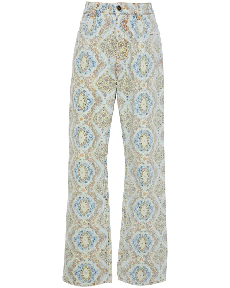Etro Straight-Leg-Jeans mit Paisley-Print - Blau Blau