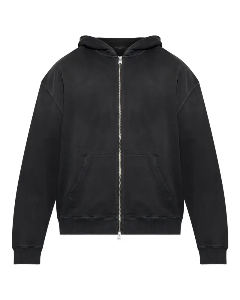 AllSaints logo-detail zip-up hoodie - Schwarz Schwarz