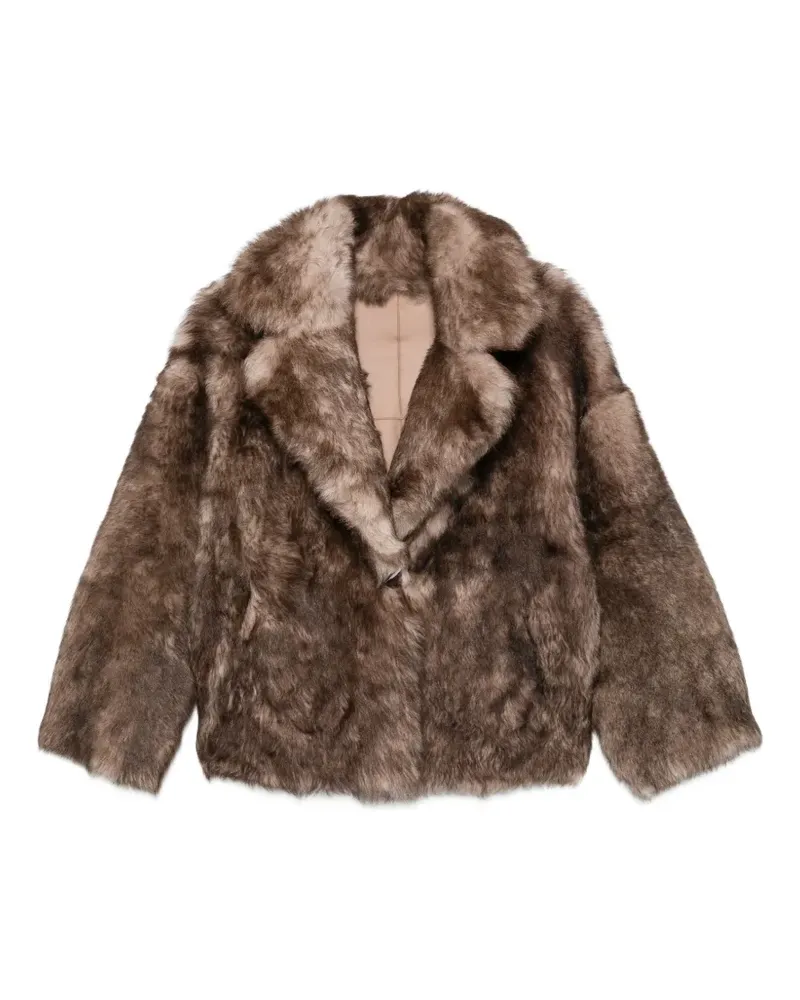 Manzoni 24 shearling notched-lapel jacket - Braun Braun