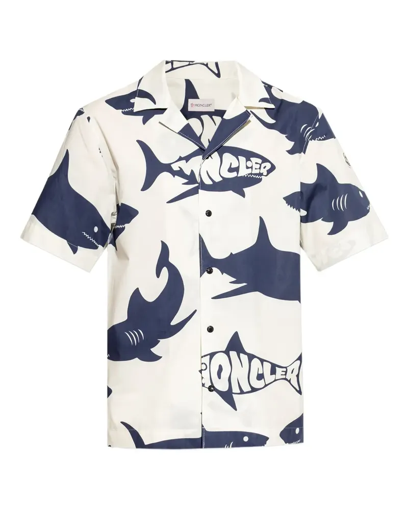 Moncler Hemd mit Hai-Print - Blau Blau