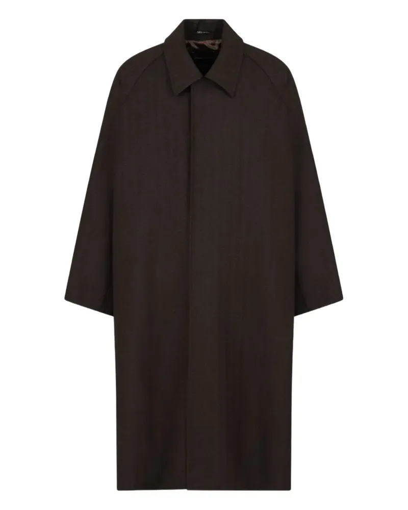 Emporio Armani Einreihiger Mantel - Braun Braun