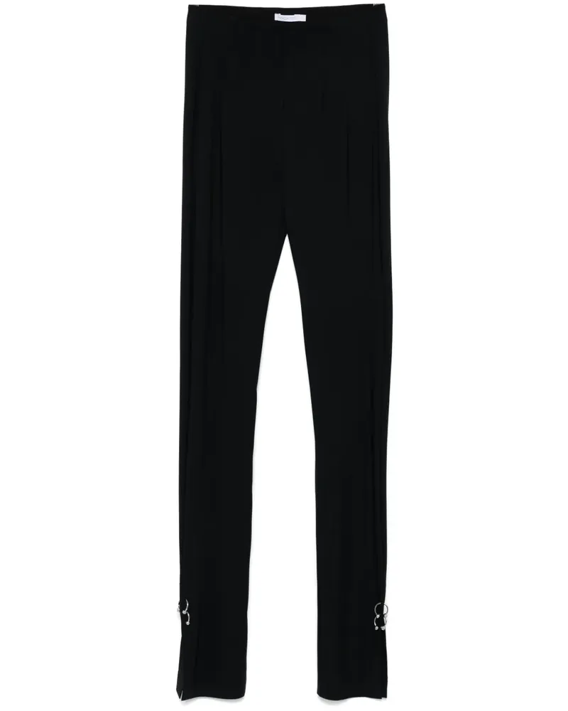 Patrizia Pepe Gerade Hose mit Piercing-Detail - Schwarz Schwarz
