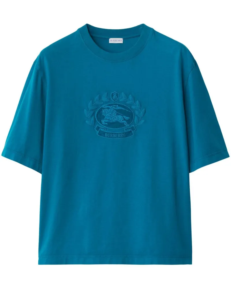 Burberry Oak Leaf Crest T-Shirt mit Stickerei - Blau Blau