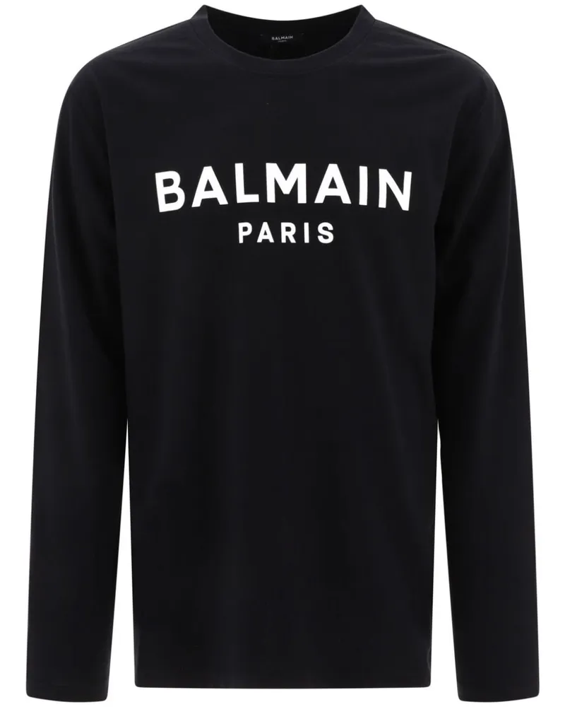 Balmain T-Shirt mit Logo-Print - Schwarz Schwarz