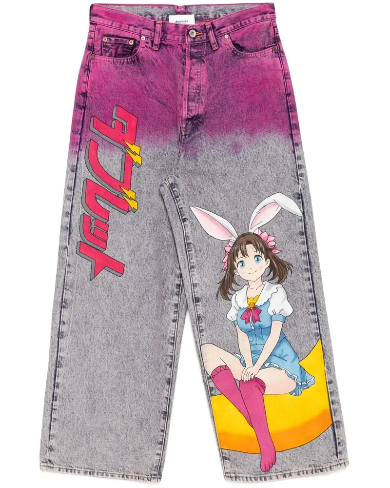 Doublet Jeans mit Anime-Print - Rosa Rosa