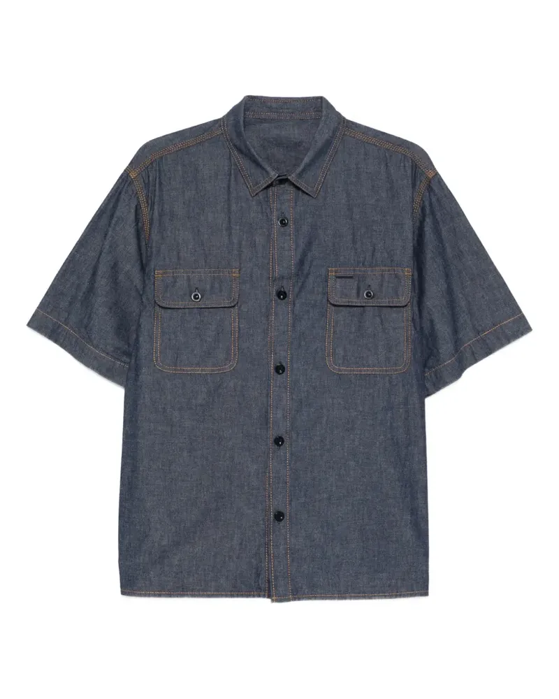 Sacai point-collar shirt - Blau Blau
