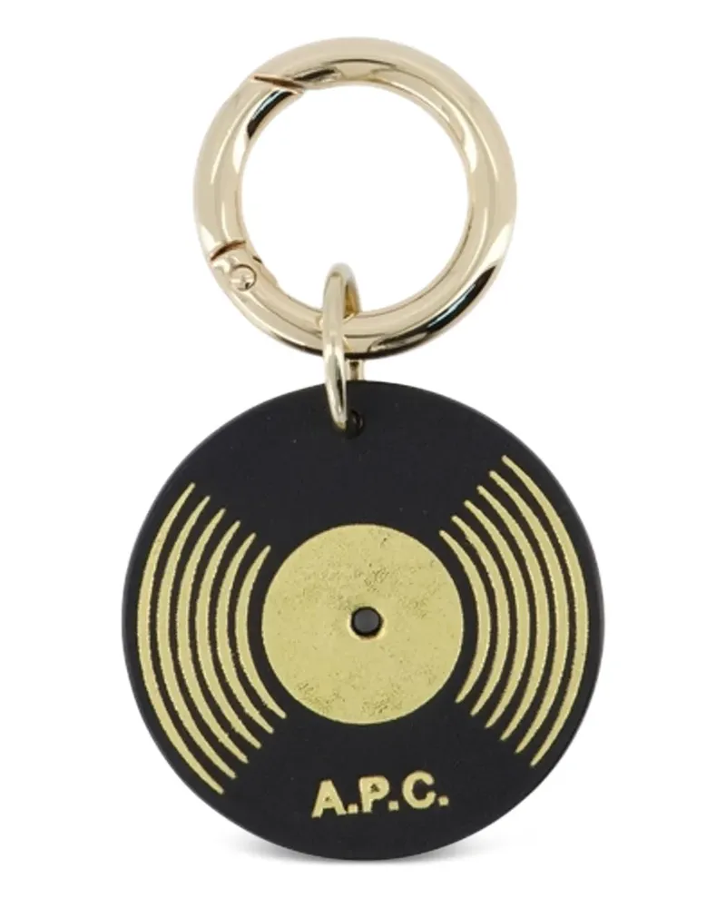 A.P.C. Schlüsselanhänger mit Vinyl-Verzierung - Schwarz Schwarz