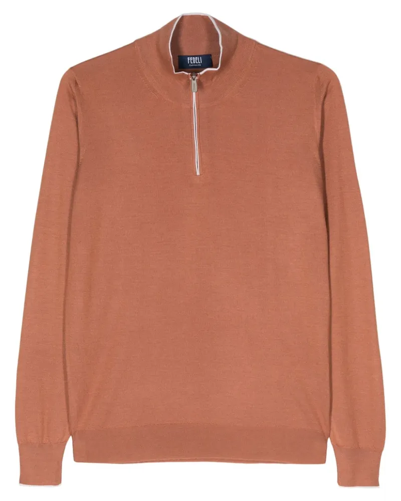 Fedeli Fein gestrickter Pullover - Orange Orange