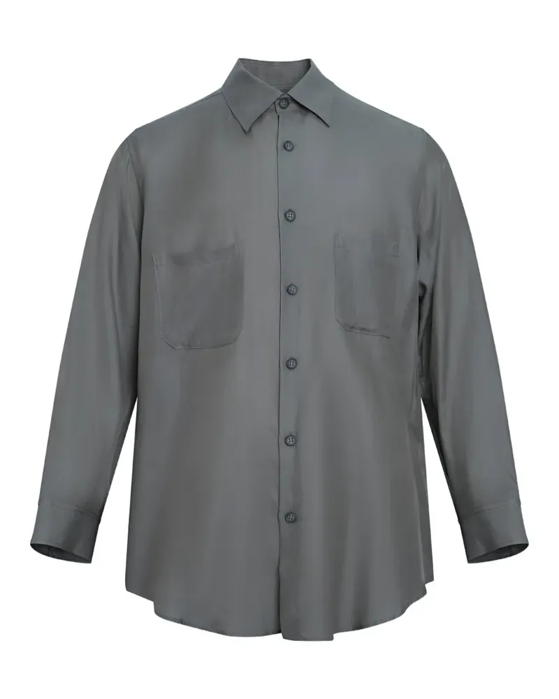 Yohji Yamamoto patch-pocket long-sleeve shirt - Grau Grau