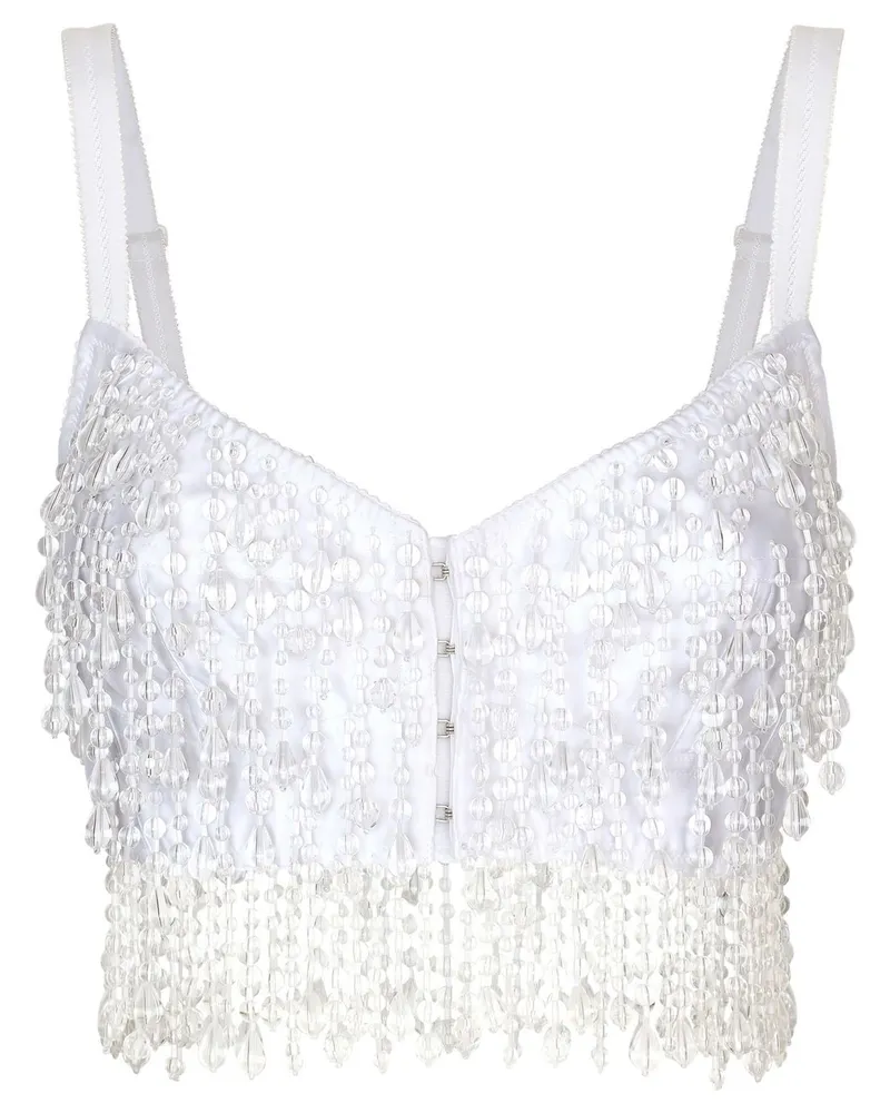 Dolce & Gabbana Besticktes Korsett-Top - Weiß Weiß