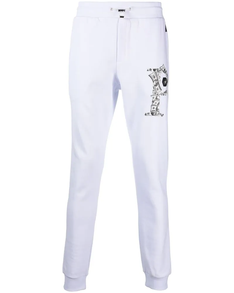 Philipp Plein Jogginghose mit Logo-Schild - Weiß Weiß