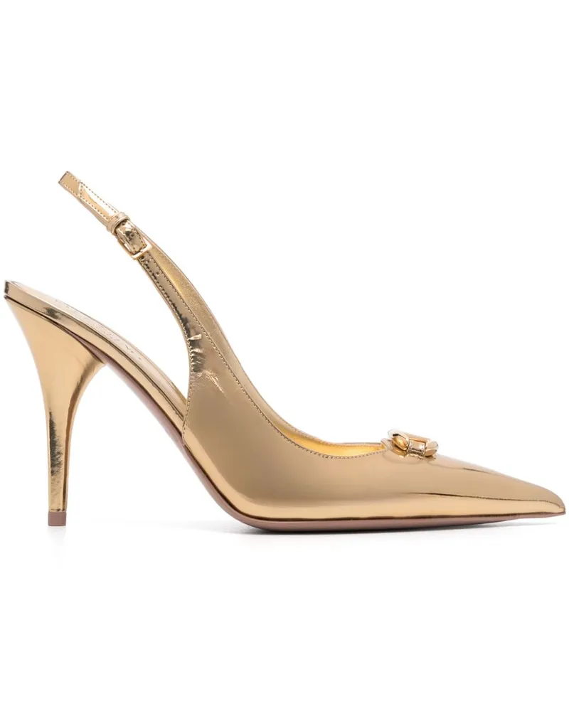Valentino Garavani VLogo Signature Pumps 100mm - Gold Gold