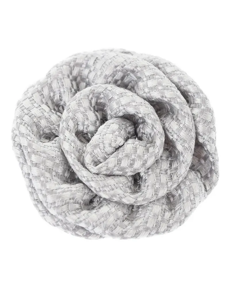 Corneliani Bestickte Anstecknadel mit Seidenrevers - Grau Grau