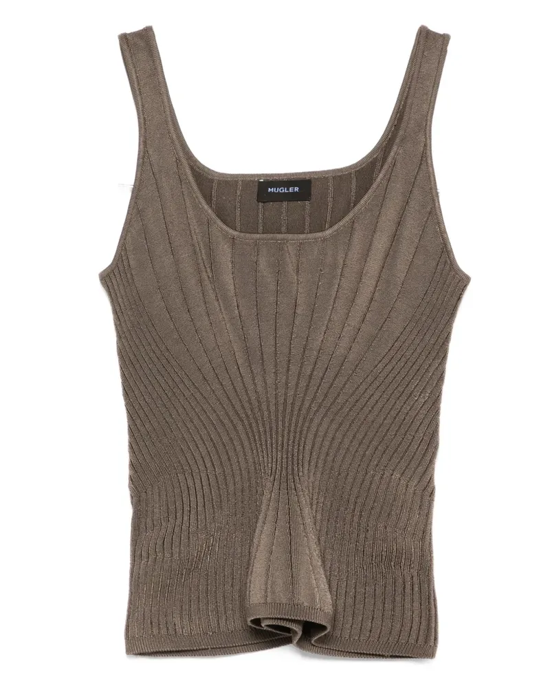 Thierry Mugler Oberteil mit eckigem Ausschnitt - Braun Braun