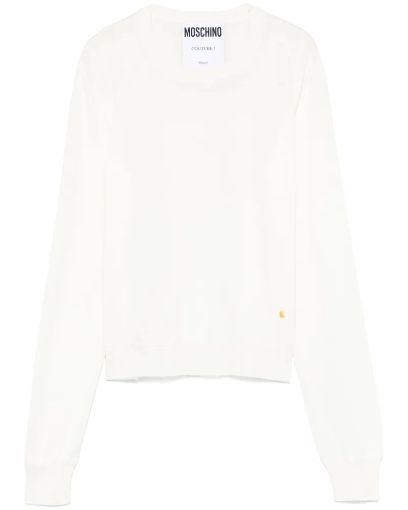 Moschino Fein gestrickter Pullover - Weiß Weiß