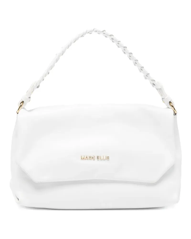 MARC ELLIS Eloide braided-handle logo-plaque shoulder bag - Weiß Weiß
