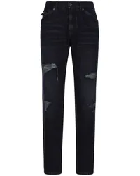 Dolce & Gabbana Straight-Leg-Jeans mit Distressed-Detail Schwarz