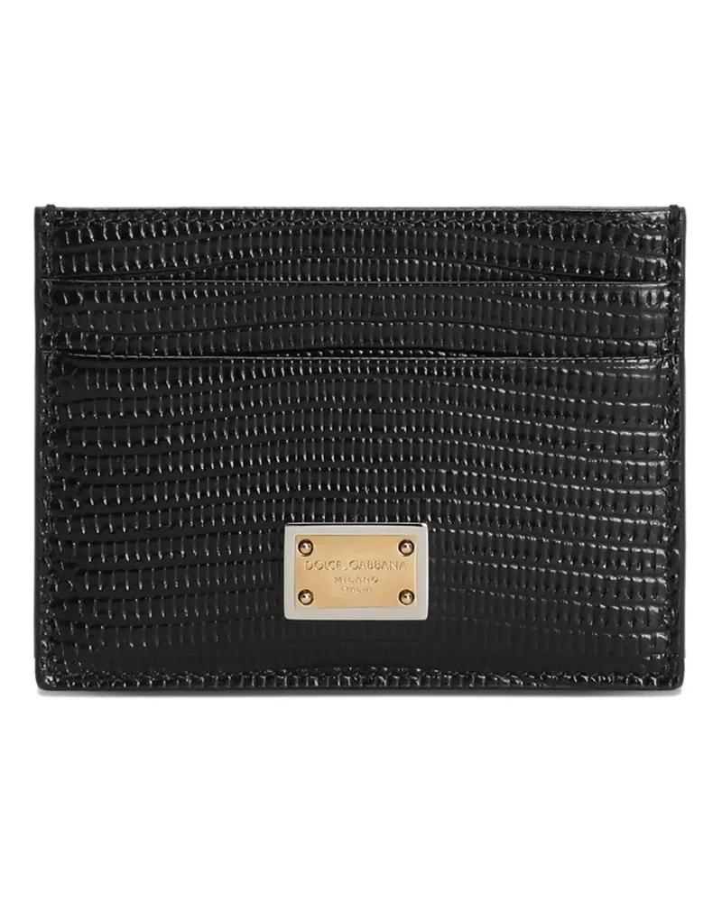 Dolce & Gabbana Kartenetui mit Logo-Schild - Schwarz Schwarz