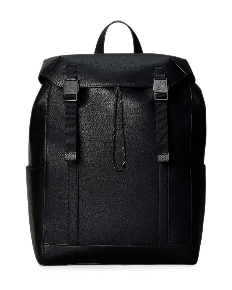 Calvin Klein Emblem buckle-fastening drawstring backpack - Schwarz Schwarz
