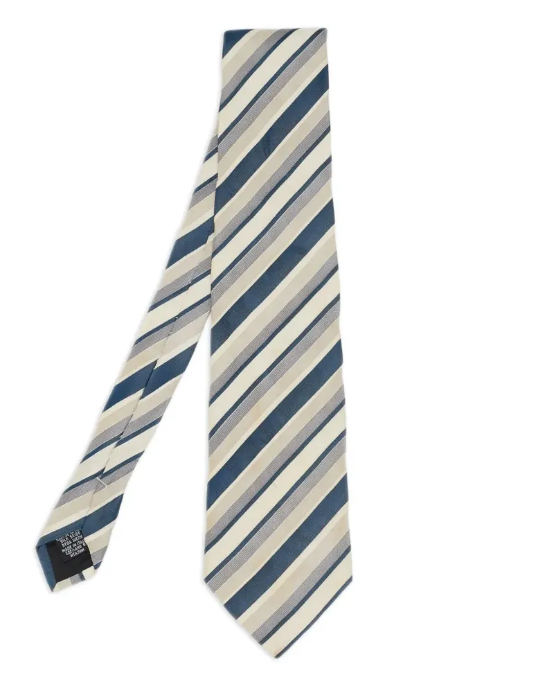 HUGO BOSS 2024 Seidenkrawatte mit diagonalen Streifen - Blau Blau