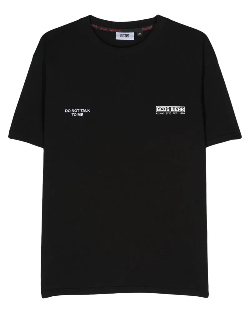 GCDS Do Not Talk To Me T-Shirt - Schwarz Schwarz
