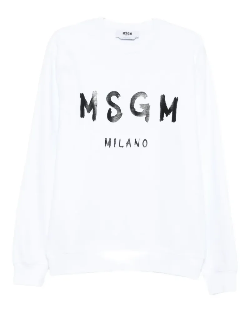 MSGM logo-print crew-neck sweatshirt - Weiß Weiß