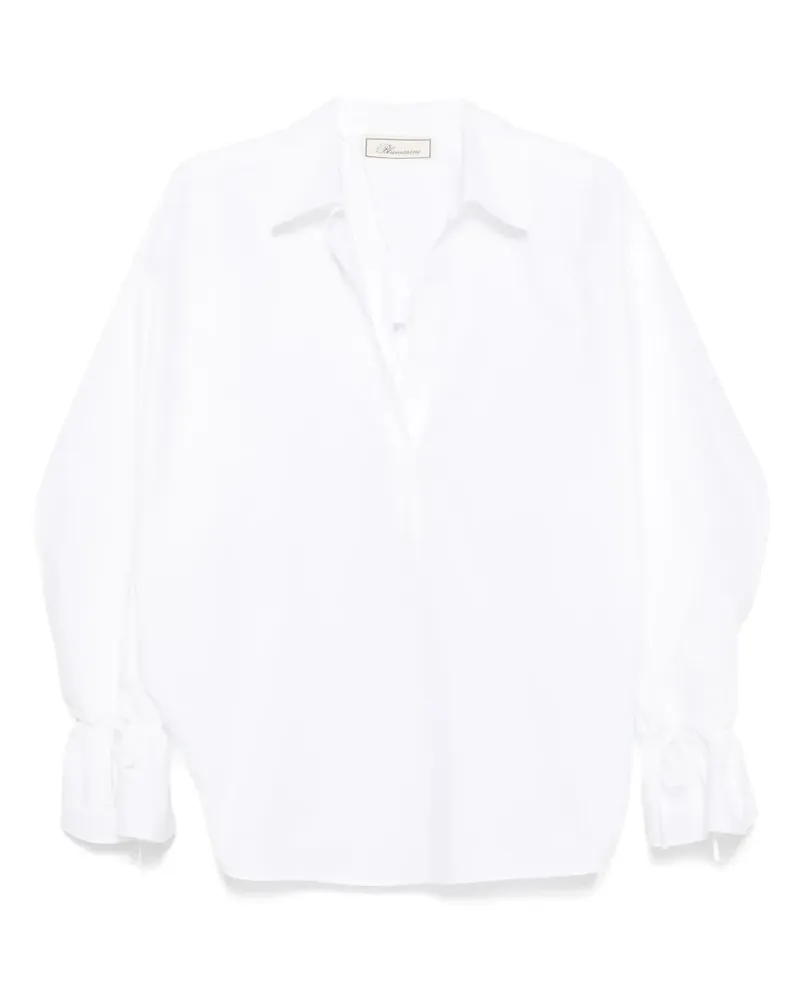Blumarine Popeline-Hemd mit Poloshirtkragen - Weiß Weiß