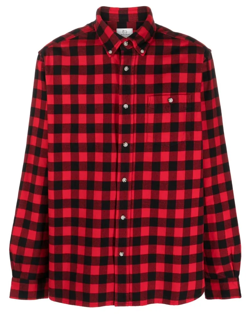 Woolrich Kariertes Traditional Flanellhemd - Rot Rot