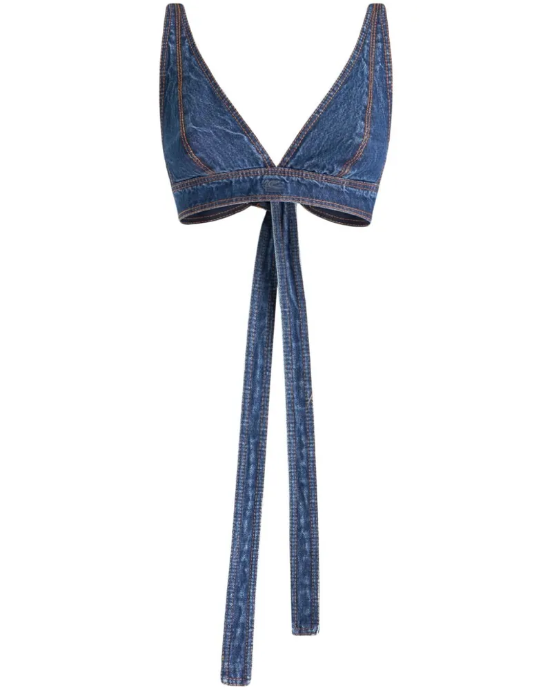 Etro Jeans-Bralet mit Schnürung - Blau Blau