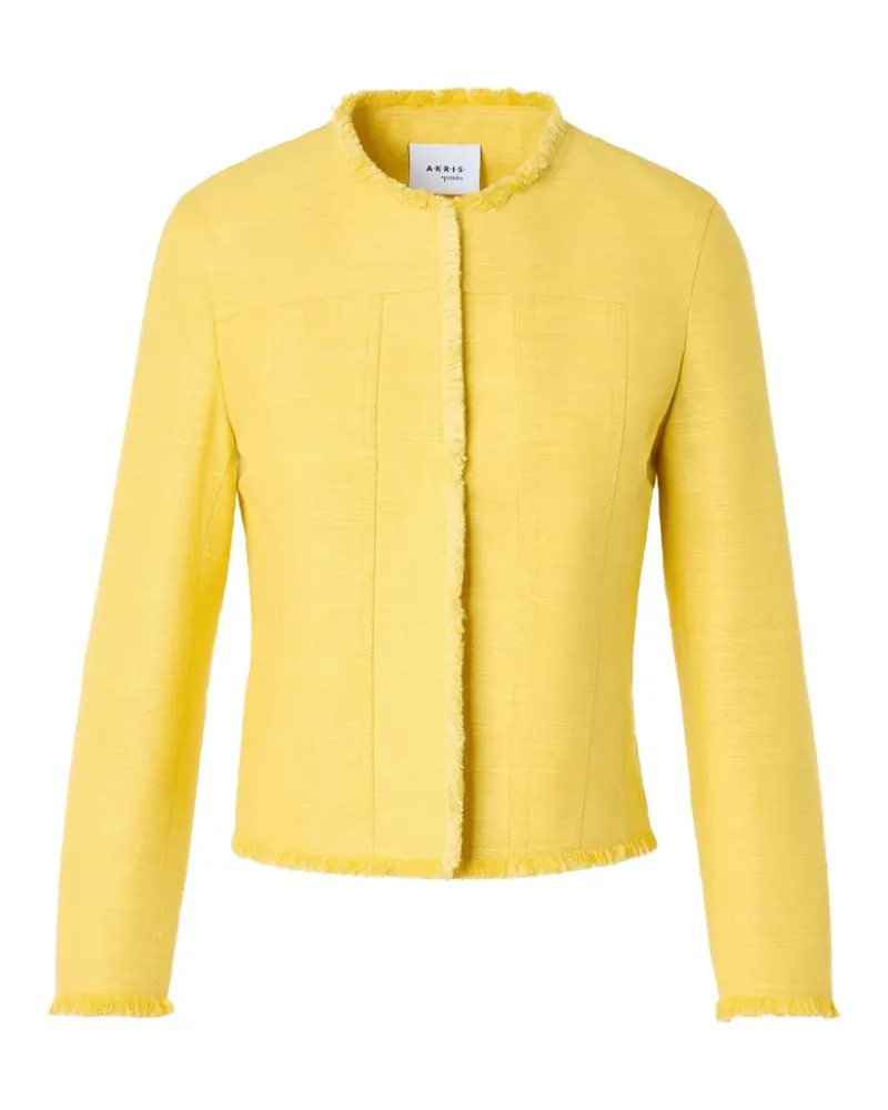 Akris Cropped-Jacke mit Fransen - Gelb Gelb