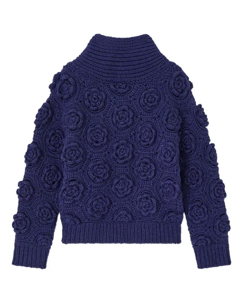 Ganni Pullover mit gehäkeltem Detail - Blau Blau