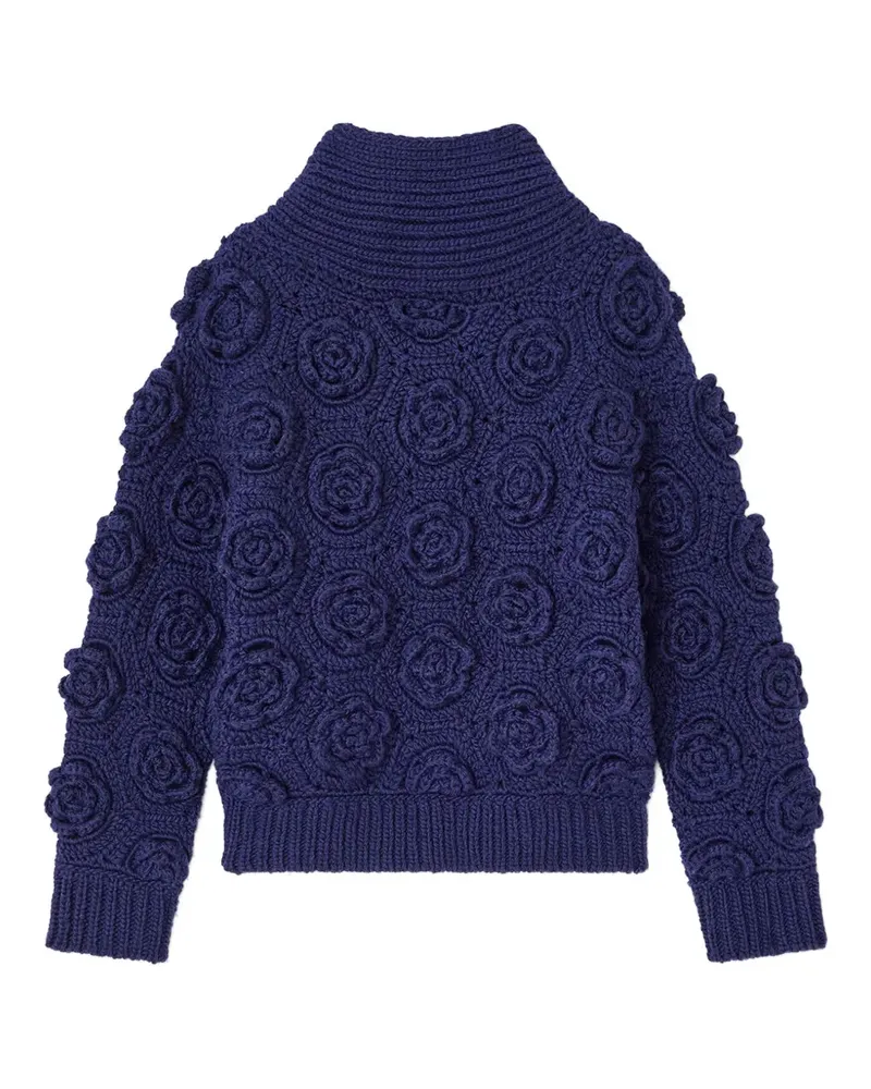 Ganni Pullover mit gehäkeltem Detail - Blau Blau