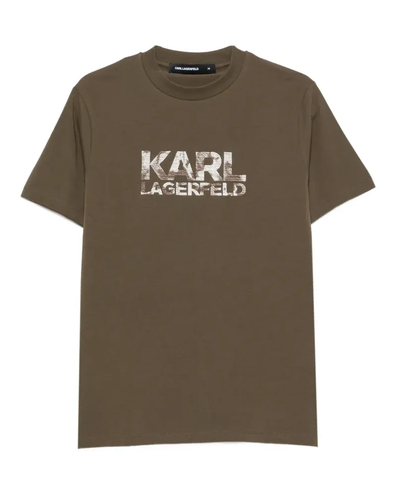 Karl Lagerfeld T-Shirt mit Logo-Stickerei - Grün Grün