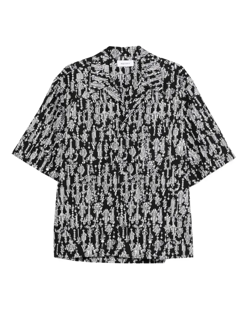 Alexander McQueen Hemd mit Kristallmuster - Schwarz Schwarz