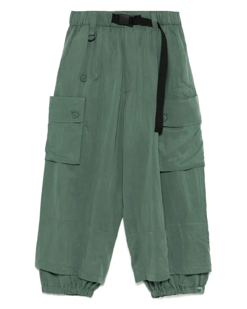 Y-3 Ausgeblichene Twill-Hose - Grün Grün