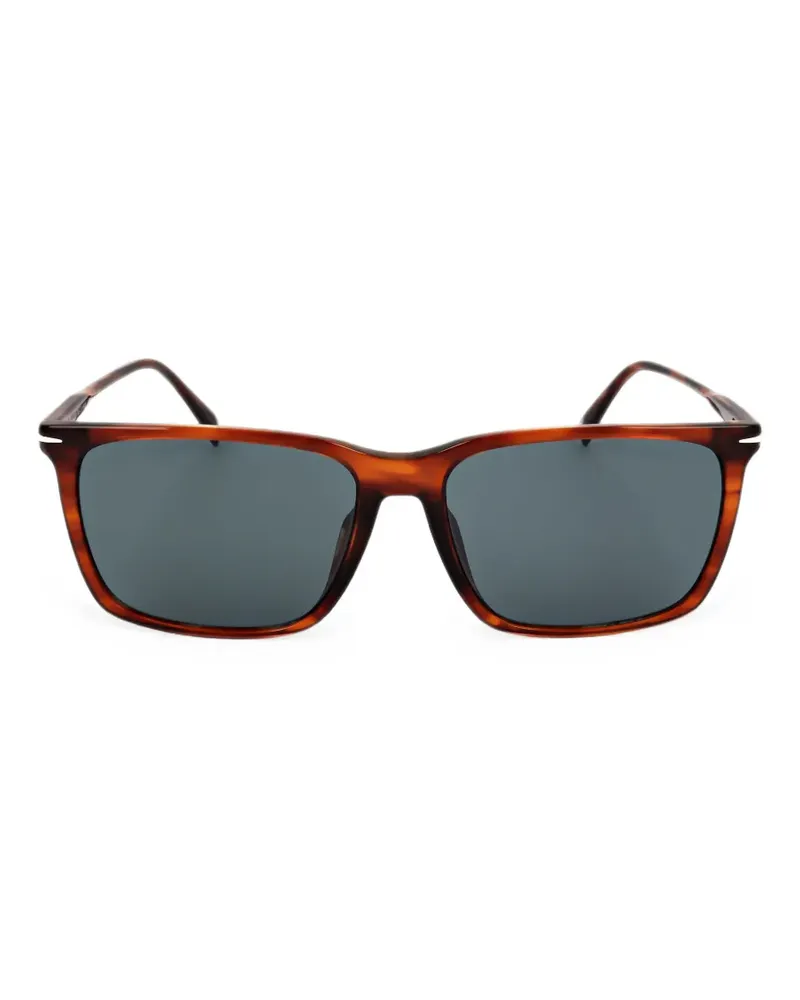 EYEWEAR by DAVID BECKHAM Eckige Sonnenbrille in Schildpattoptik - Braun Braun